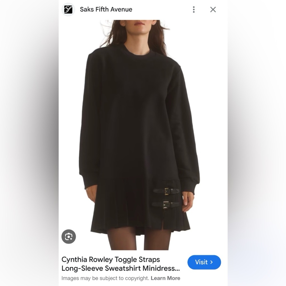 Cynthia Rowley Black Toggle Strap Sweatshirt